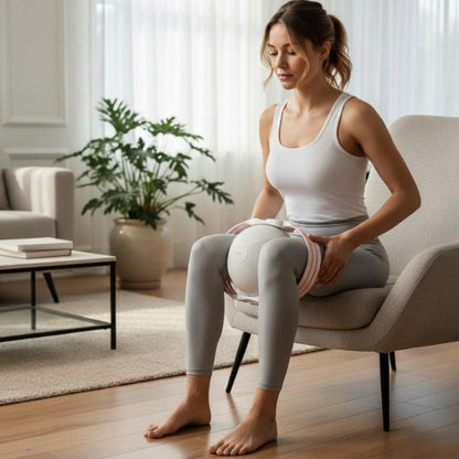 Sportsoul Leg-Shaping Ball Dual-Direction Kegel Trainer – Pelvic Floor Exercise Ball for Women & Postpartum Recovery Leg Exerciser, with 3 Adjustable Resistance Levels, TPE Elastic Bands for Hip Toning and Glute Activation